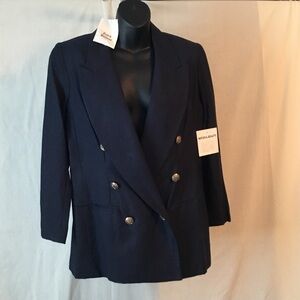 Classic Double-Breasted Navy Blazer Jacket
